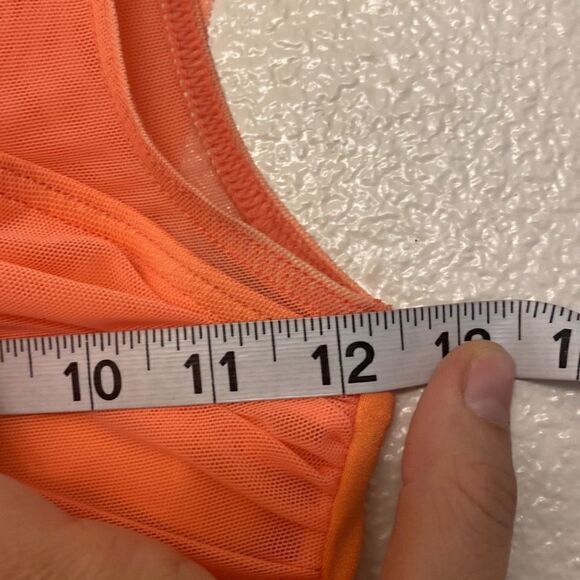 Weissman Dance costume coral orange rhinestone appliqué Take Me Home 12997 IC - Picture 5 of 11